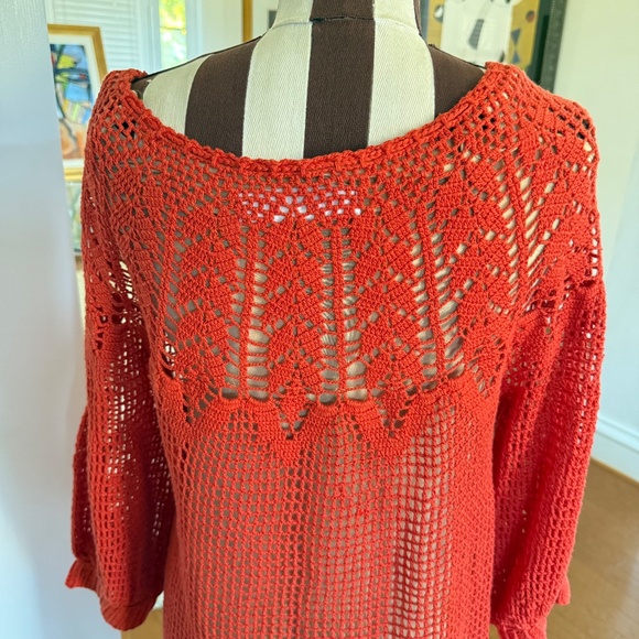 Anthropologie Korovilas Isabel Crochet Dress Small Nude Lined Boho Beachy - Picture 2 of 15